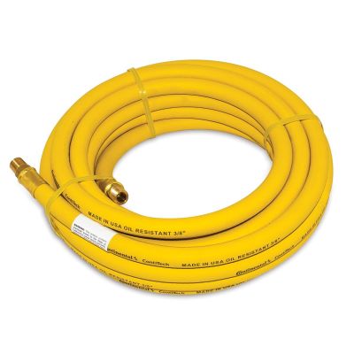 AES7367 image(0) - AES Industries Continental 7367 Air Hose, 3/8 in ID, 25 ft, 1/4 in MNPT, 250 psi, Rubber, Yellow