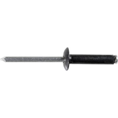 AVC17121 image(0) - AUVECO 17121 Split-Type Rivet, 3/16 in Dia x 5/64 to 15/64 in Grip Range, Aluminum, Black