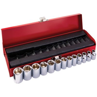 KLE65506 image(0) - Klein Tools 3/8-Inch Drive Socket Wrench Set, Metric, 13-Piece