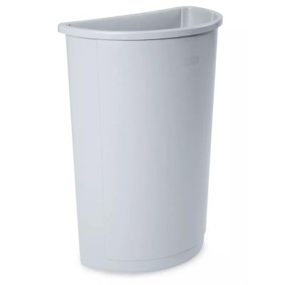 ULIH-1865GR image(0) - Uline Rubbermaid&reg;Half-Round Trash Can - 21 Gallon, Gray