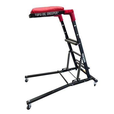 TRX3-107 image(0) - Traxion 3-107 Quality Economy Topside Creeper - Black with Expanded Metal Steps and Velcro Stomach Pads with Tool Loops