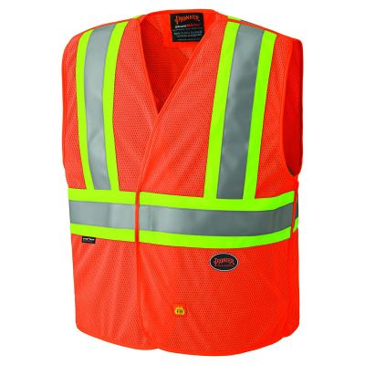 SRWV2510850U-45XL image(0) - Pioneer Flame Resistant Hi-Viz Vest  - Color:  Hi-Viz Orange  - Size: 4/5XL