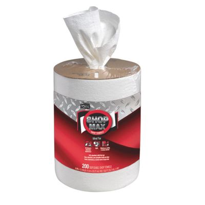 TOR450138 image(0) - Tork Molnlycke ShopMax 450138 Centerfeed Dry Wipe, 218.33 ft L x 9.9 in W Roll, 200, Paper, White, 1 Plys