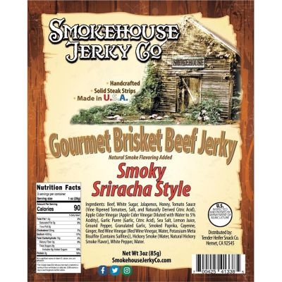THS413385 image(0) - Tender Heifer Snack Co. Sriracha Style Gourmet Beef Brisket Jerky - 3 Ounce