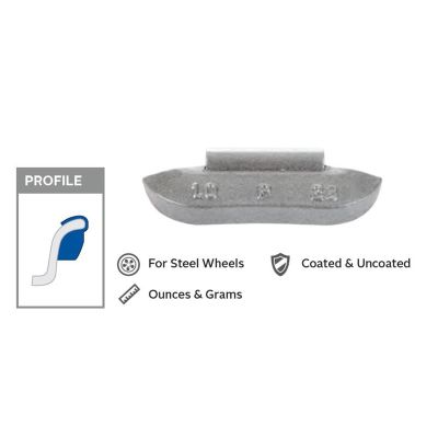 PWWP200 image(0) - Wegmann Automotive 2 oz Lead Uncoated Clip-on P Black Series Wheel Weight (Box of 50)