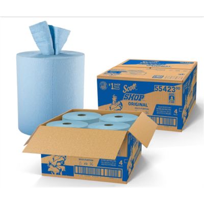 KIM55423 image(0) - Kimberly Clark Center Pull Towels, Blue, 4 Rolls/Case, 200 Towels/Roll, 800 Towels/Case