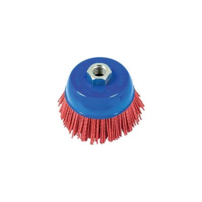 AES51885 image(0) - AES Industries 51885 Filament Cup Brush, 4 in, 5/8-11, 180 Grit, Nylon