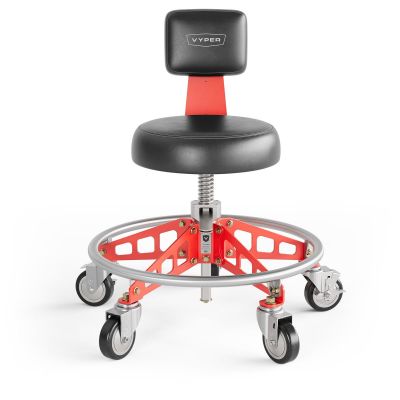 VYPRSM-B-R-QH image(0) - Vyper Industrial 400 lb Capacity Robust Steel Max Quick Height Shop Chair - Black/Red