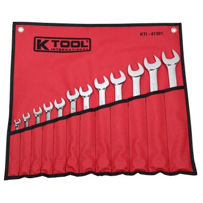 KTI41301 image(0) - K Tool International Wrench Set Combination 12 Piece Hi Polish