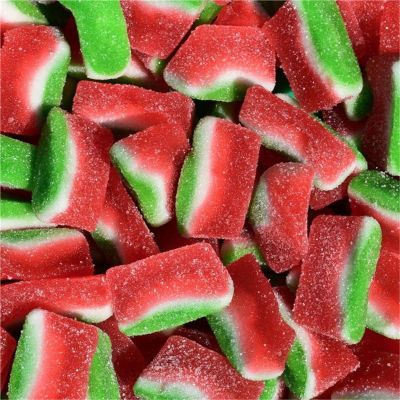 THS619793-187104 image(0) - Tender Heifer Snack Co. Gummy Fruit Shaped Watermelon Slices Candy - 10 oz