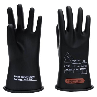 OBRRG-B-C0-R11-8 image(0) - Oberon Gloves - Rubber Electrical - Class 0 - Length: 11" -  Rolled Cuff - Size: Regular - 8