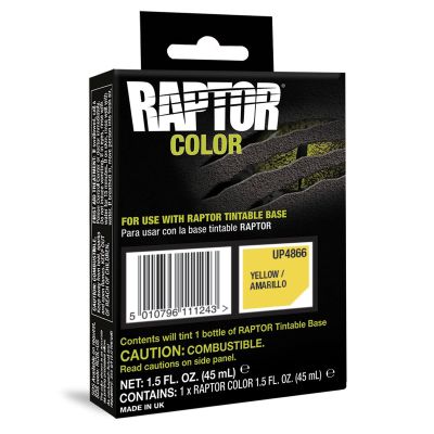 UPO4866 image(0) - U Pol Products RAPTOR UP4866 Raptor Color, 1.5 fl-oz Pouch, Yellow, 3:1 Mixing, 30 sq-ft Coverage, 5 to 7 days Curing