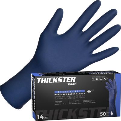 SAS6605 image(0) - SAS Safety Thickster Powdered Latex Disposable Gloves - 14 Mil - 50PK - 2X-Large
