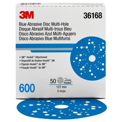 MMM36168 image(0) - 3M Hookit Blue Abrasive Disc Multihole 36168 (4PK)