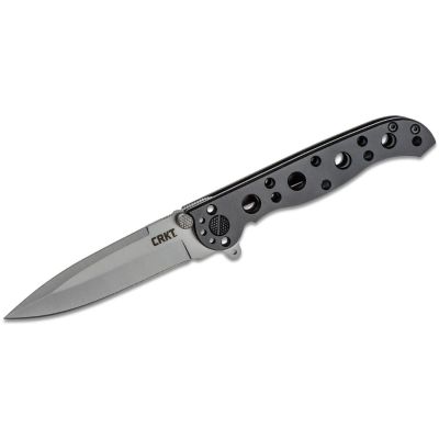 CRKM16-01S image(0) - CRKT (Columbia River Knife) M16-01S 8Cr14MoV Bead Blast Plain Blade Folding Knife with Frame Lock Stainless Steel Handle - Black/Silver