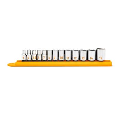 KDT80302H image(0) - GEARWRENCH 13 Piece 1/4" Drive 6 Point Metric Hi-Viz Socket Set