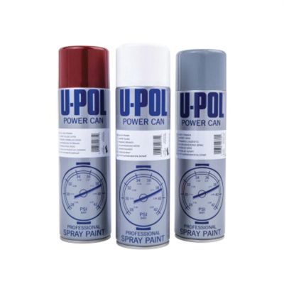 UPO0803 image(0) - U Pol Products Power Can UP0803 Professional Spray Paint, 500 mL Aerosol Can, Gloss Black, 21.5 sq-ft/unit Coverage