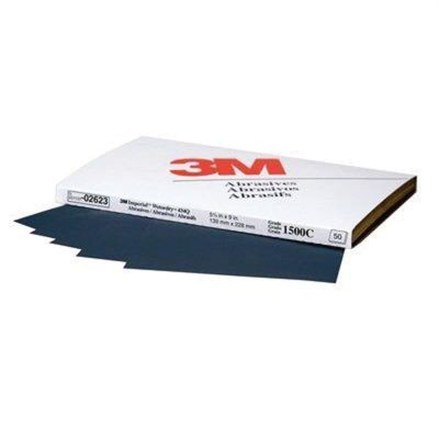 MMM2623 image(0) - 3M Imperial Wetordry 02623 434Q Series Abrasive Sheet, 5-1/2 in W x 9 in L, 1500 Grit, Fine Grade, Black