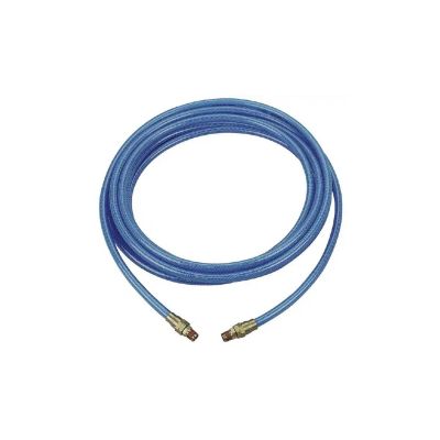 COIPFE50504T image(0) - Coil Hose Flexeel Hose, 5/16" x 50', 1/4" MPT Reusable Strain Relief Fittings, Transparent Blue