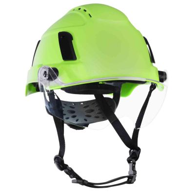 JCK22176 image(0) - Jackson Safety Safety Helmet - XS2-550V Series - Type 2 Plus - Vented - With Flip-Up Visor - Hi-Vis Green