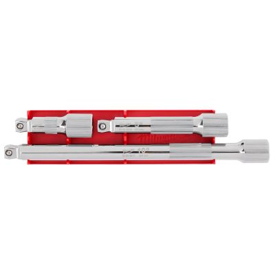 MLW48-22-9352 image(0) - Milwaukee Tool 3pc 1/2&rdquo; Drive Wobble Extension Set