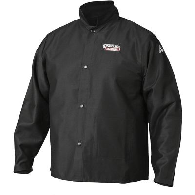 LEWKH808XL image(0) - Lincoln Electric Fire Resistant X-Large Black Cloth Welding Jacket