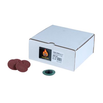 HIT280-50 image(0) - High Teck Products 280-50 R-Style Disc, 2 in Dia, 80 Grit, Aluminum Oxide, Polymer Backing