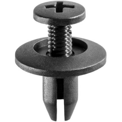 AVC14696 image(0) - AUVECO 14696 Push-Type Phillips Drive Retainer, 15 mm Dia Head x 11 mm L Stem, Nylon, Black