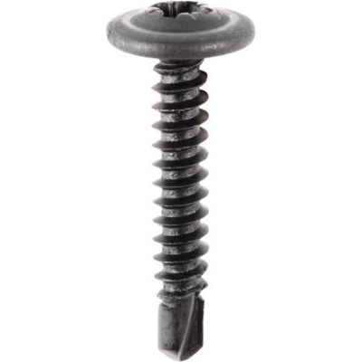 AVC19006 image(0) - AUVECO 19006 Pozidriv Round Washer #2 Drill Point Tapping Screw, M4.2-1.41 x 25 mm L, Black Phosphate