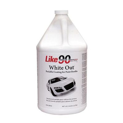 LKE10032 image(0) - Like 90 White Out 10032 Peelable Booth Coating, 1 gal Can, 150 sq-ft/gal Coverage, White