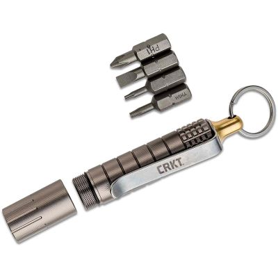 CRK9912 image(0) - CRKT (Columbia River Knife) Pocket Driver Stash Tool Accessory Aluminum Handle - Silver