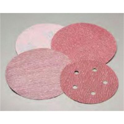NOR20289 image(0) - Carborundum Abrasives Carbo Premier Red 20289 Dri-Lube Grip-On Sanding Disc, 6 in, P80 Grit, Aluminum Oxide