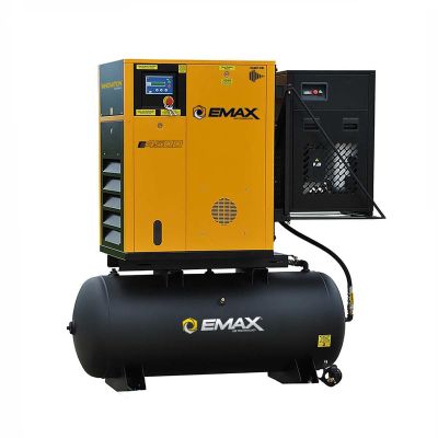 EMXERVK200003 image(0) - Emax Compressor Complete Rotary VFD Package 20hp 3PH 120 Gal Tank w/115CFM Air Dryer