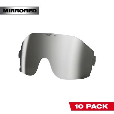 MLW48-73-1462 image(0) - Milwaukee Tool 10pk Mirrored Eye Visor Replacement Lenses