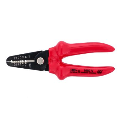 WIH10250 image(0) - Wiha Tools Insul. Stripping Pliers 10 - 20 AWG w/ Cutter at bottom and Gripping surface at top, 6.3" OAL