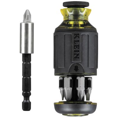 KLE32308F image(0) - Klein Tools 10-in-1 Impact-Rated Stubby Driver Set with Flip Socket