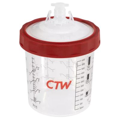 CTWCS125-180 image(0) - CTW International CS125-180 180ml/6oz Premium Disposable Spray Cup Paint System 125 Micron FIlter (50)
