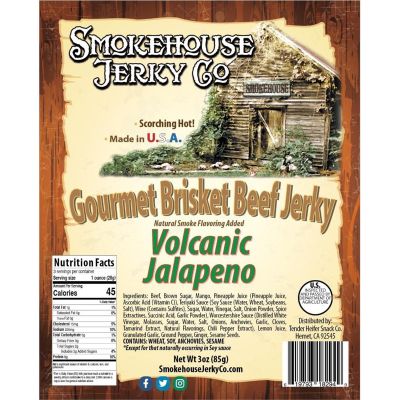 THS619793-183694 image(0) - Tender Heifer Snack Co. Volcanic Jalapeno Brisket Beef Jerky - 3 oz