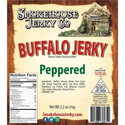 THS369750 image(0) - Tender Heifer Snack Co. Buffalo Peppered Exotic Jerky - 3.2 Ounce