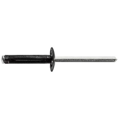 AVC20629 image(0) - AUVECO 20629 Split-Type Specialty Rivet, 5/32 in Dia x 3/64 to 1/4 in Grip Range, Aluminum Rivet/Mandrel, Black
