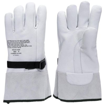 OBRLP-CB-12-8 image(0) - Oberon Gloves - Rubber Electrical Glove Leather Protectors - Class 1 & Class 2 - Size: Regular - 8