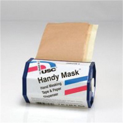USC38081 image(0) - US Chemical Handy Mask 38081 Hand Masking Tape and Paper with Dispenser, 7 in W x 65 ft L