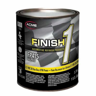 FNHFP415-1 image(0) - Finish 1 Automotive Refinish Products FP415-1 High Build 2-Component 2.1 VOC DTM Primer, 1 gal Can, Gray, 4:1 Mixing
