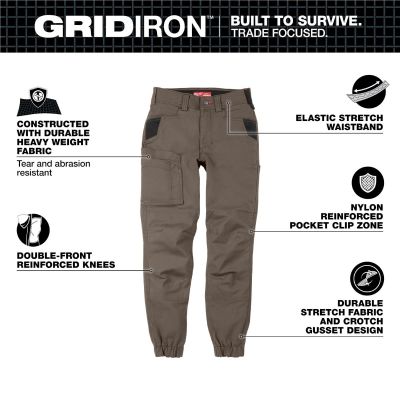 MLWF652N-2R image(1) - Milwaukee Tool Women's GRIDIRON Double Knee Jogger Pants - Brown - Size 2