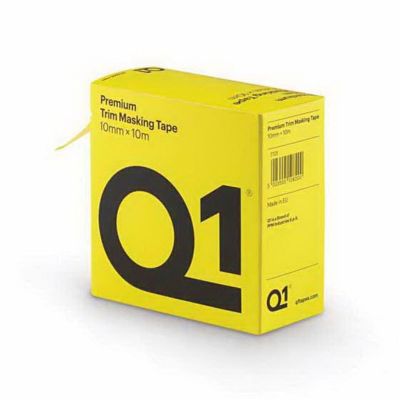 Q1PTT01 image(0) - PPM Q1 Products TT01 Premium Self-Adhesive Trim Masking Tape, 10 m, 10 mm THK, Sun Yellow