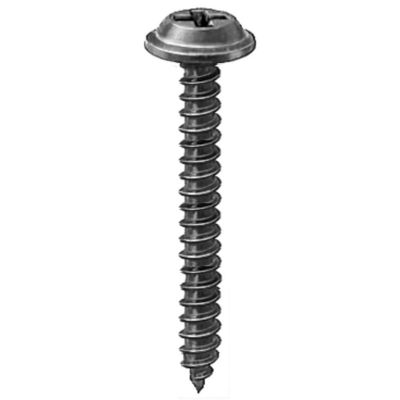AVCAP12217 image(0) - AUVECO AP12217 Phillips Flat Top Washer Head A/AB Point Tapping Screw, #8 Screw x 1-1/4 in L, Black E-Coat