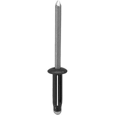 AVC16864 image(0) - AUVECO 16864 Split-Type Rivet, 3/16 in Dia x 3/64 to 11/32 in Grip Range, Aluminum, Black