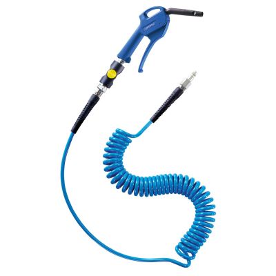PRVBGKPASBO254 image(0) - Prevost 1/4" ID x 13' Coil hose with 1/4" prevoS1 ARO 210 safety coupling, 27202 OSHA blow gun and 1/4" plug