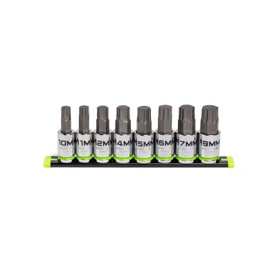GETHCM8S image(0) - Grip Edge Tools 8-PC 1/2" Drive Metric RPT Hex bit socket set