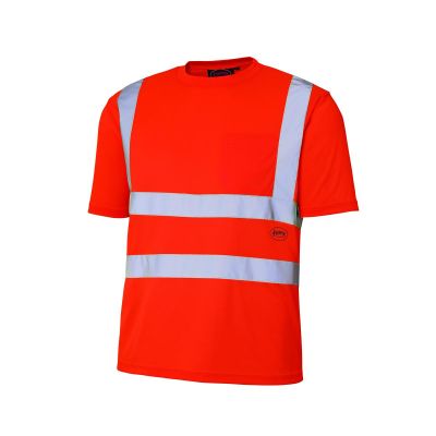 SRWV1054050U-S image(0) - Pioneer Birdseye Safety T-Shirt  - Color:  Hi-Viz Orange  - Size: S